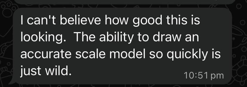 WhatsApp message from a fabricator about CADdition